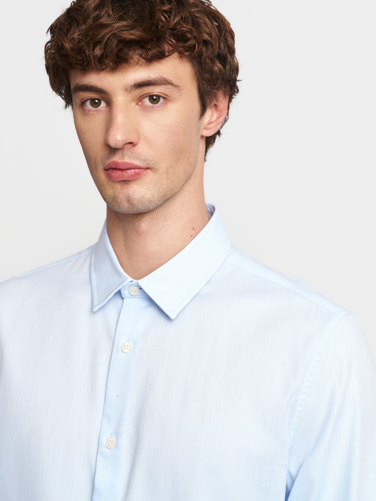 Офисная рубашка из хлопка с длинным рукавом