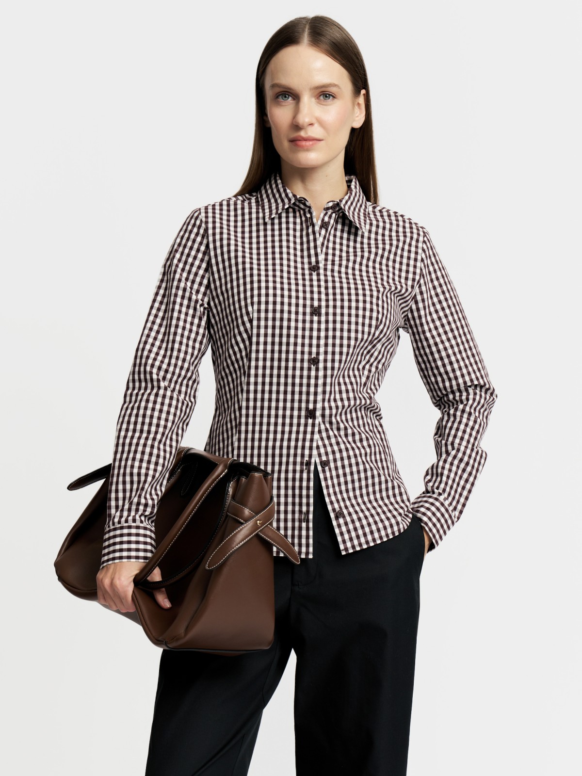 Рубашка из хлопка с акцентом на талии