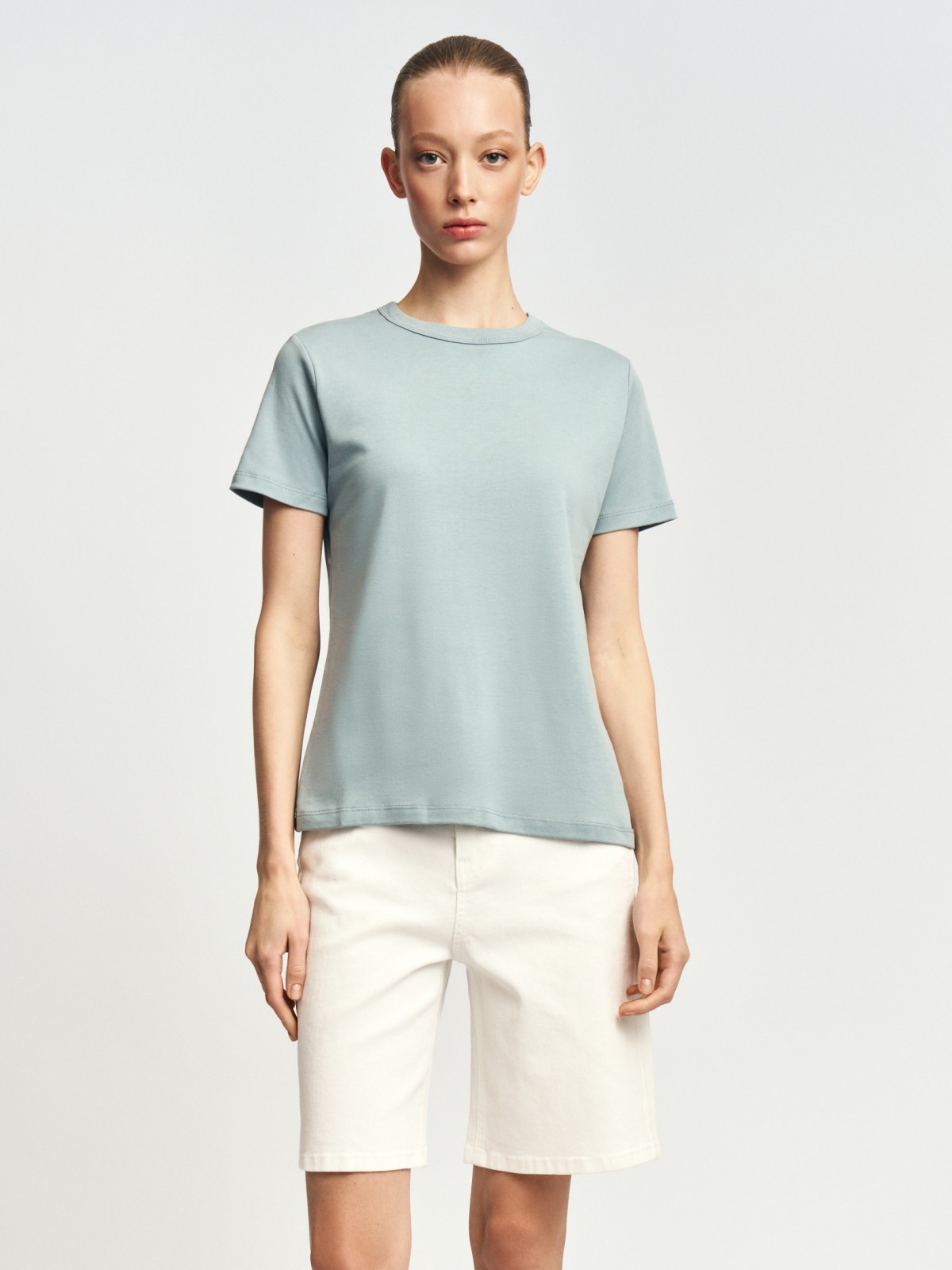 Футболка из хлопка однотонная