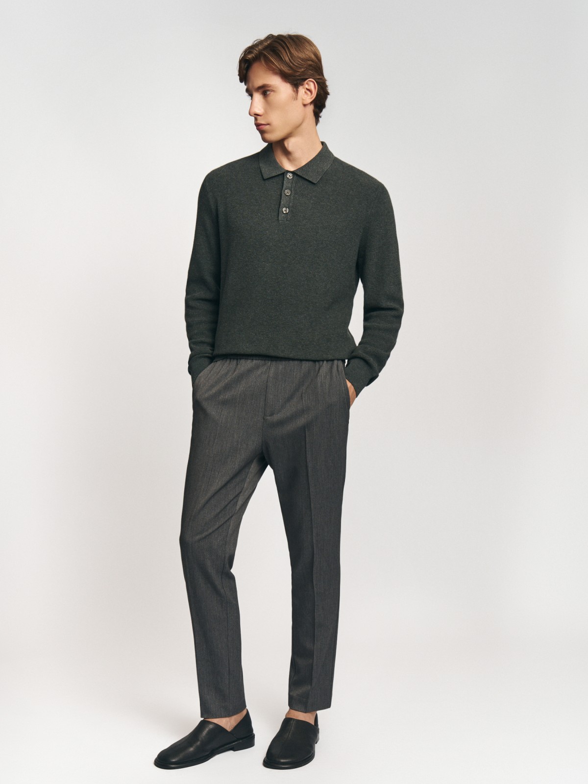 Трикотажный джемпер поло из хлопка