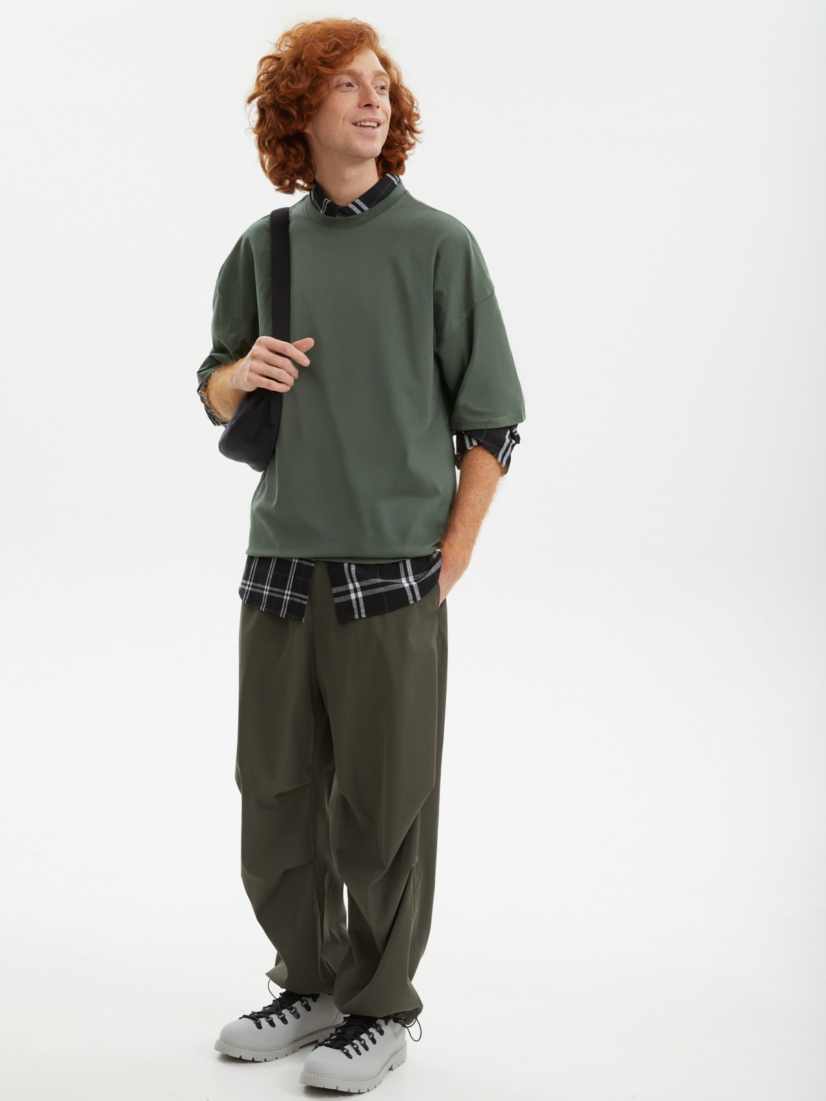 Футболка оверсайз из хлопка с коротким рукавом