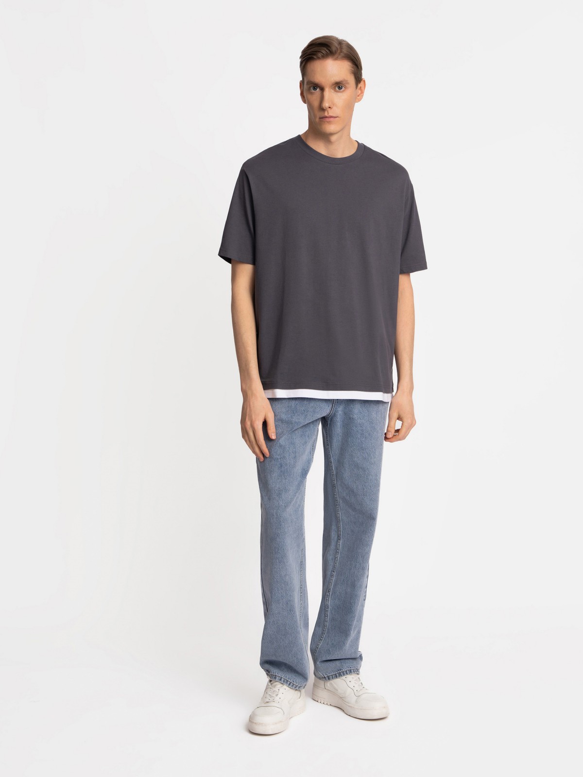 Футболка оверсайз из хлопка с коротким рукавом