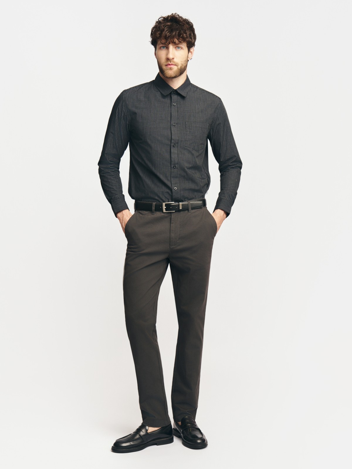 Брюки силуэта Slim из хлопка