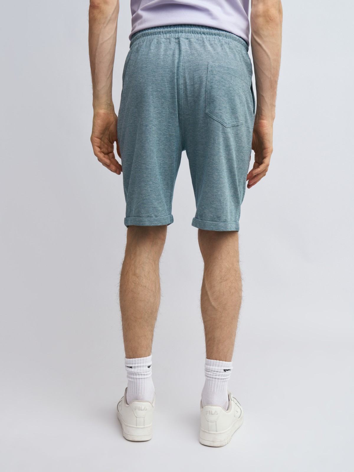 Трикотажные шорты из хлопка с отворотами