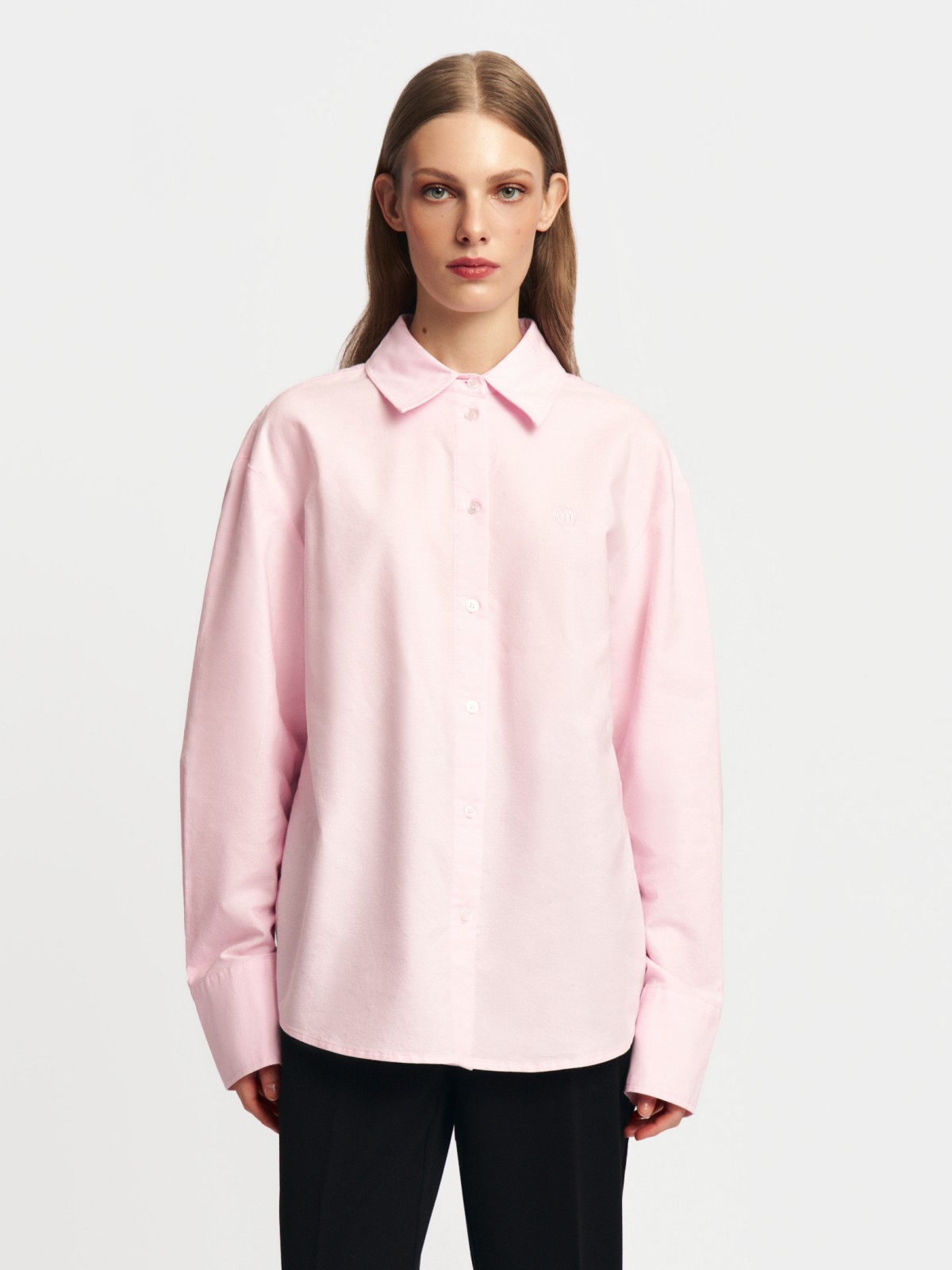 Рубашка оверсайз силуэта из хлопка