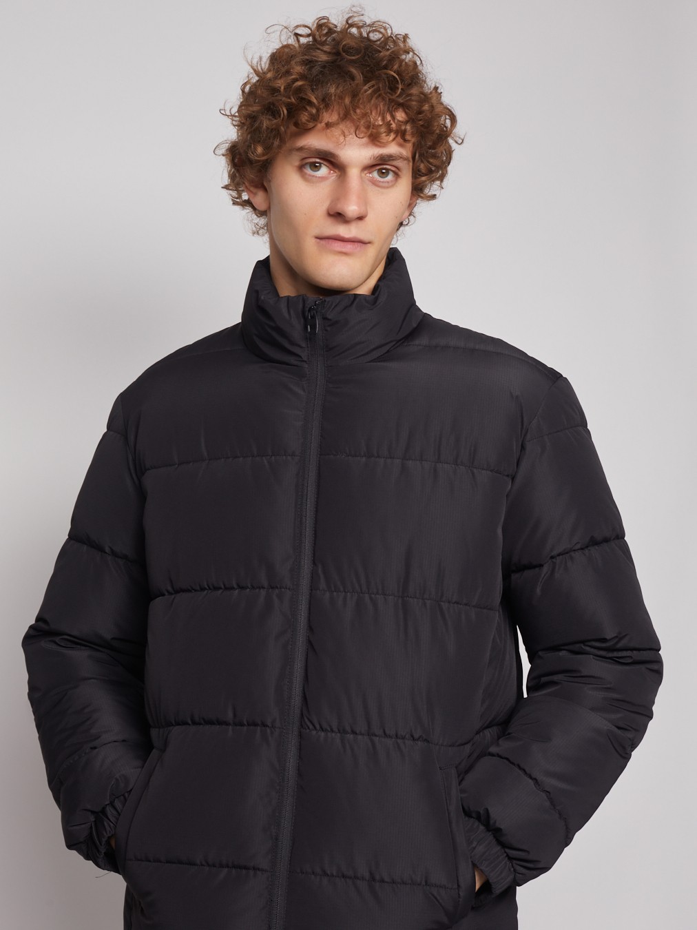 Тёплая куртка с воротником-стойкой zolla 012345102184, цвет черный, размер S - фото 5