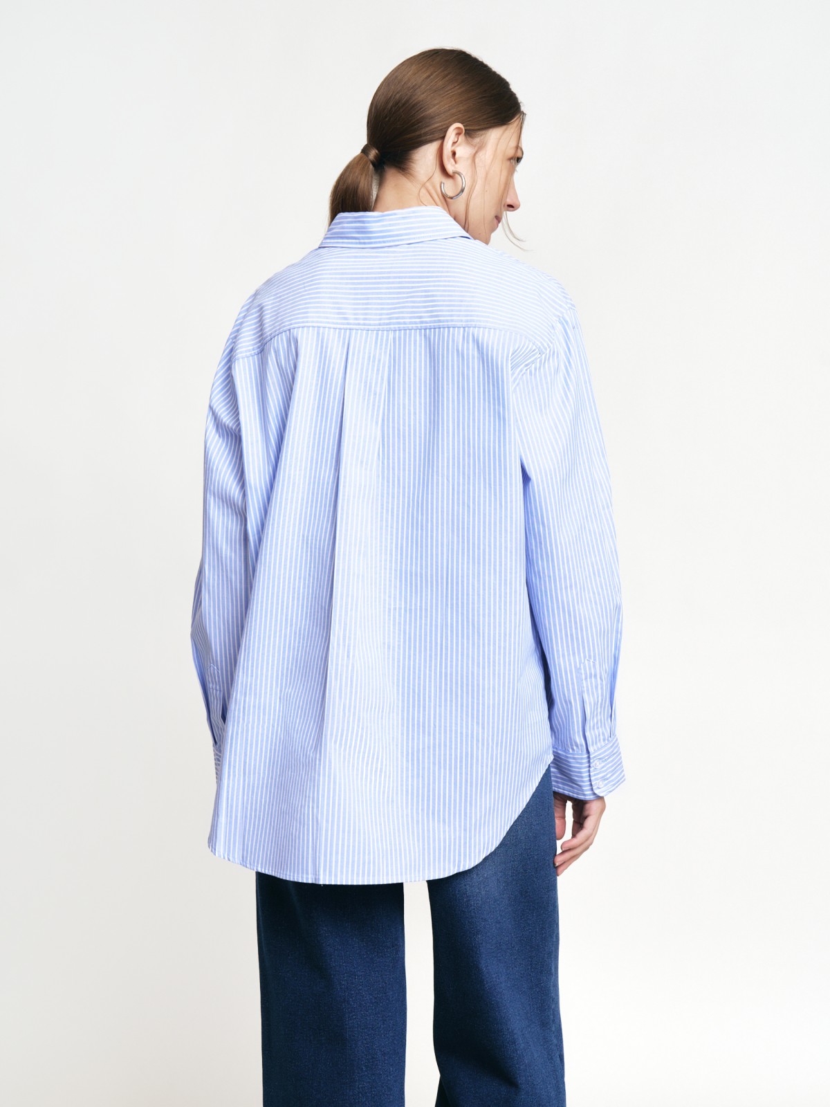 Рубашка из хлопка с узором в полоску