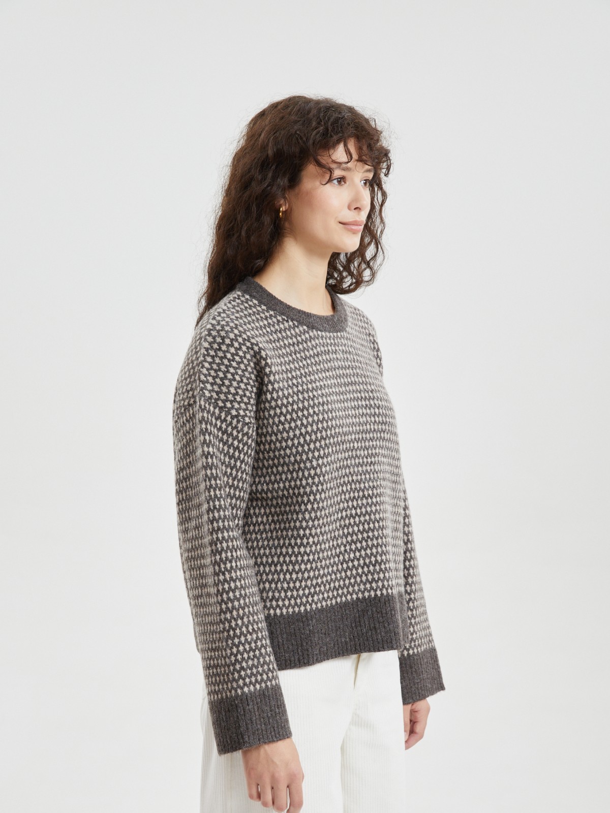 Вязаный джемпер оверсайз с шерстью