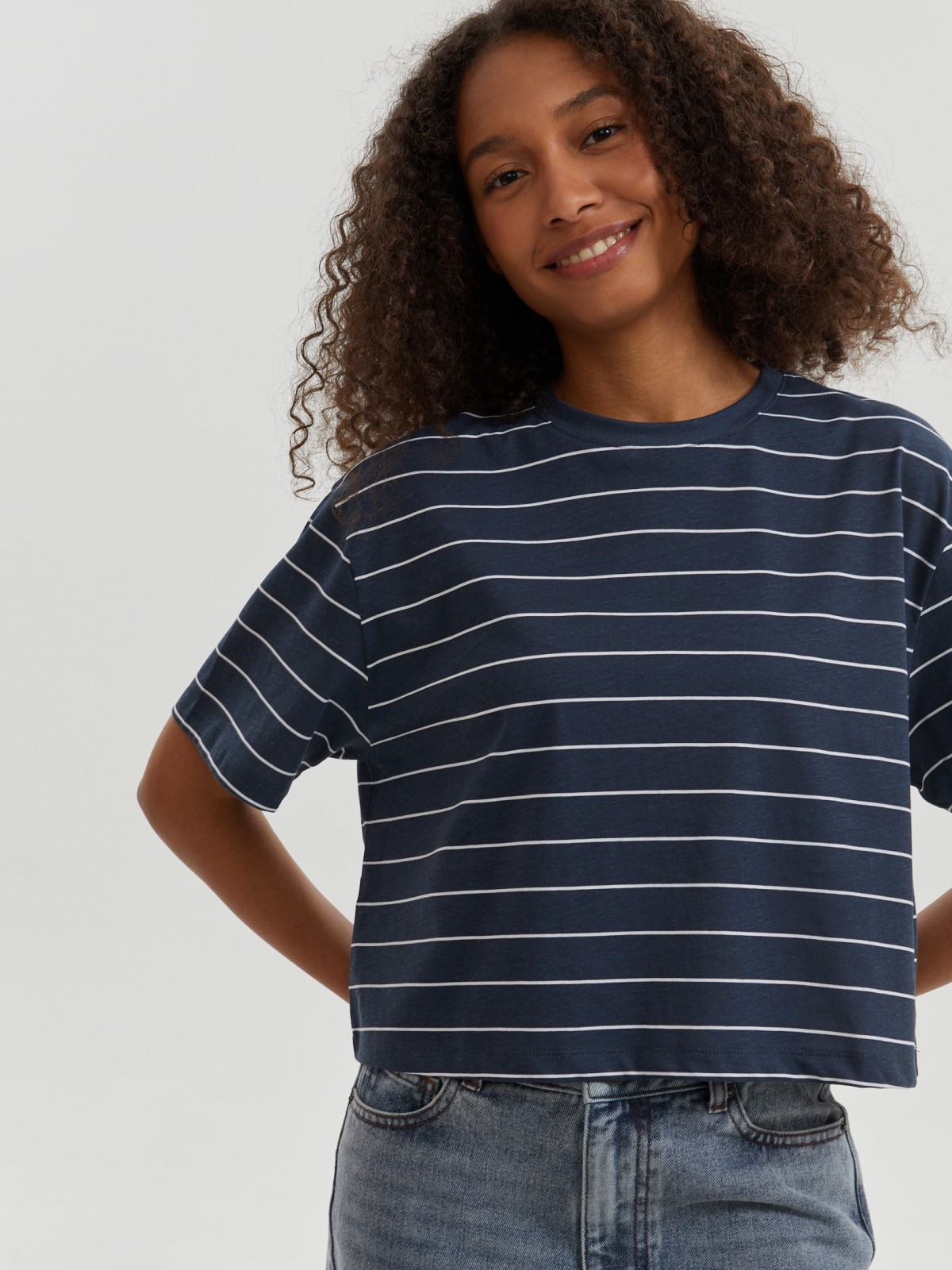 Футболка-топ из хлопка в полоску