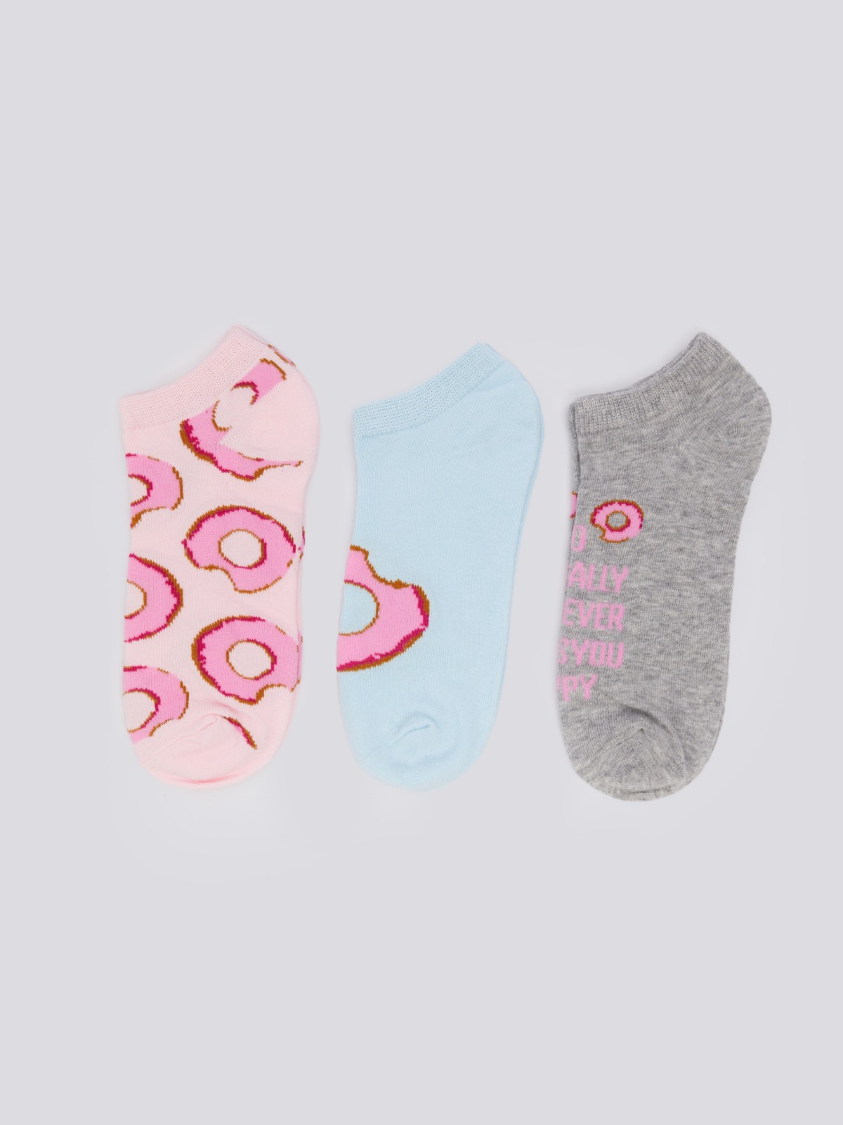Набор коротких носков (3 пары в комплекте) zolla 024119962105, цвет лиловый, размер 23-25