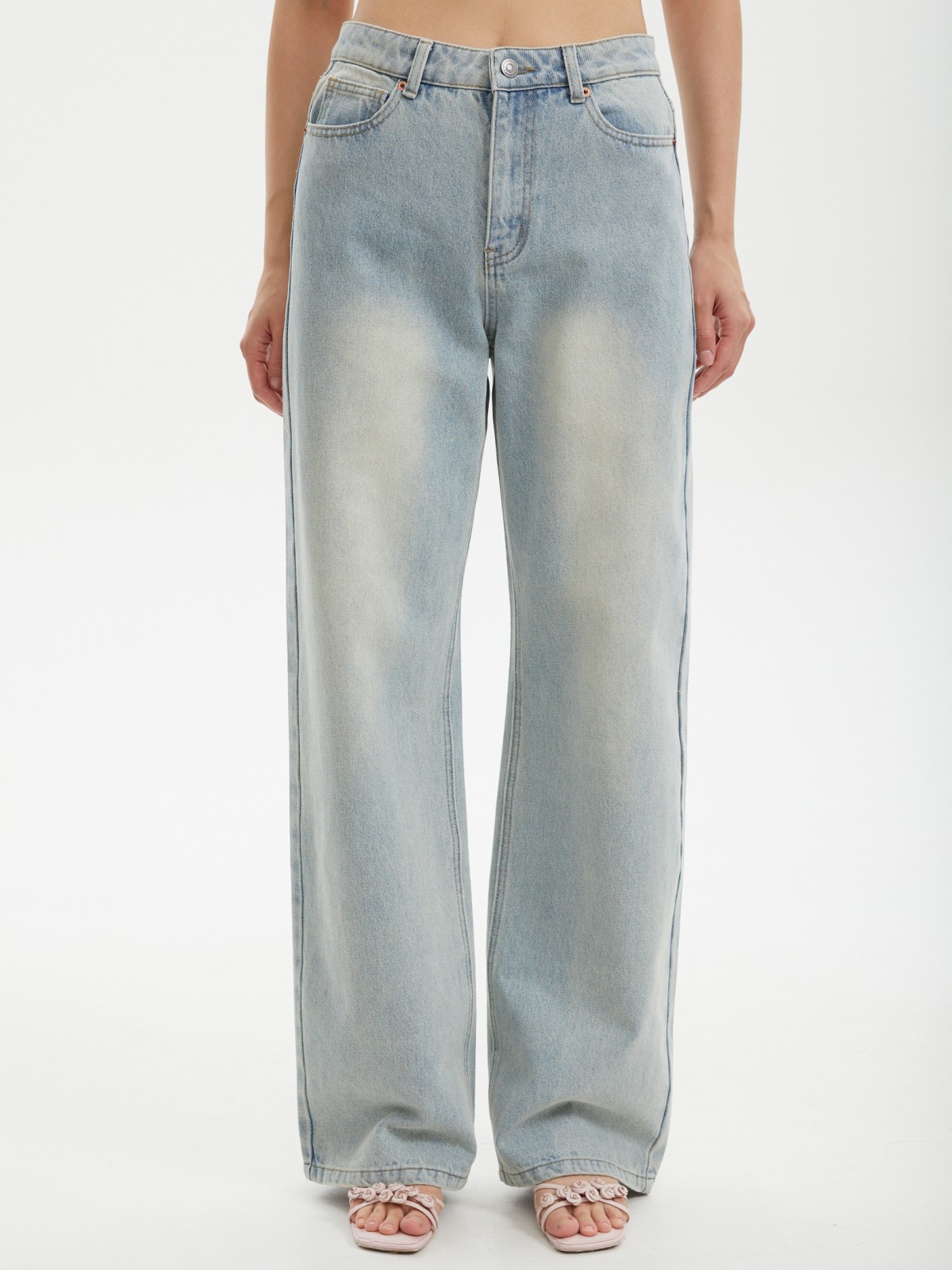 Джинсы силуэта Wide со средней посадкой