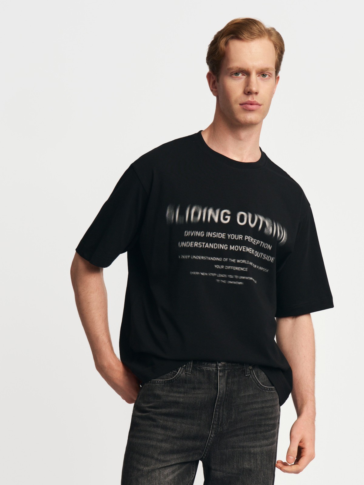 Футболка оверсайз из хлопка с принтом