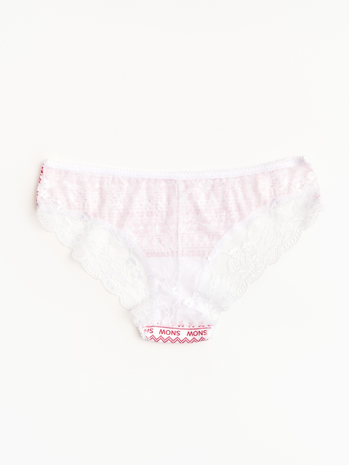 Новогодние трусы из хлопка с кружевом