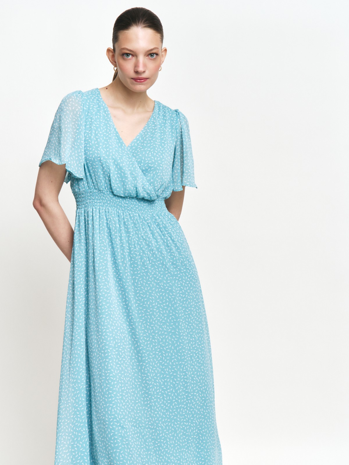 Шифоновое платье с принтом