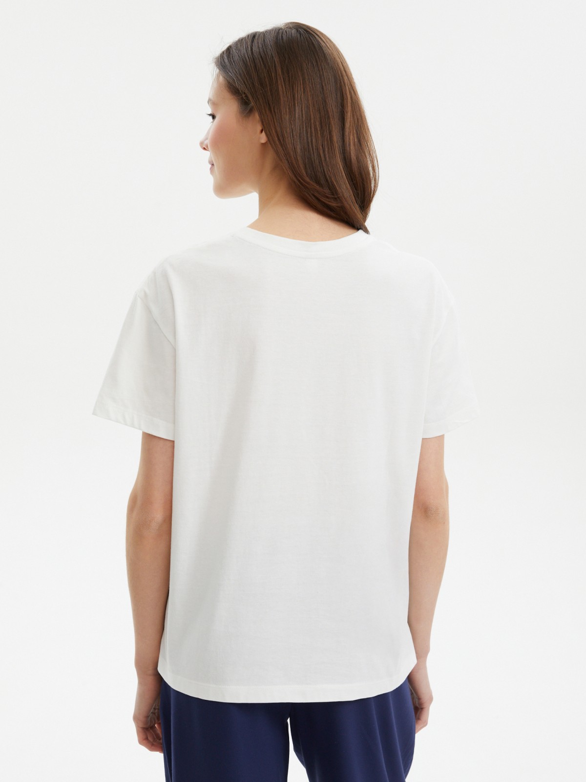 Футболка из хлопка с цветочным принтом