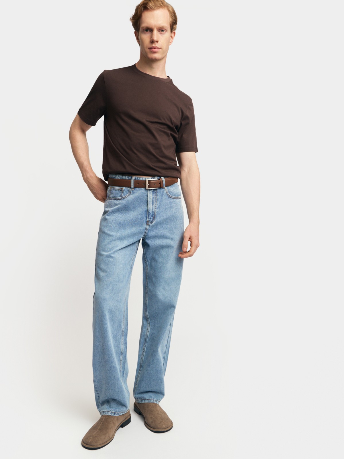 Однотонная футболка из хлопка