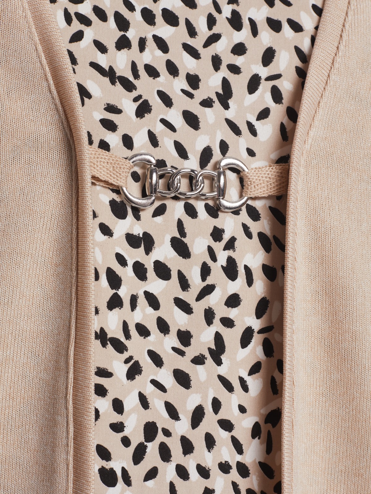 Комбинированный джемпер с имитацией кардигана