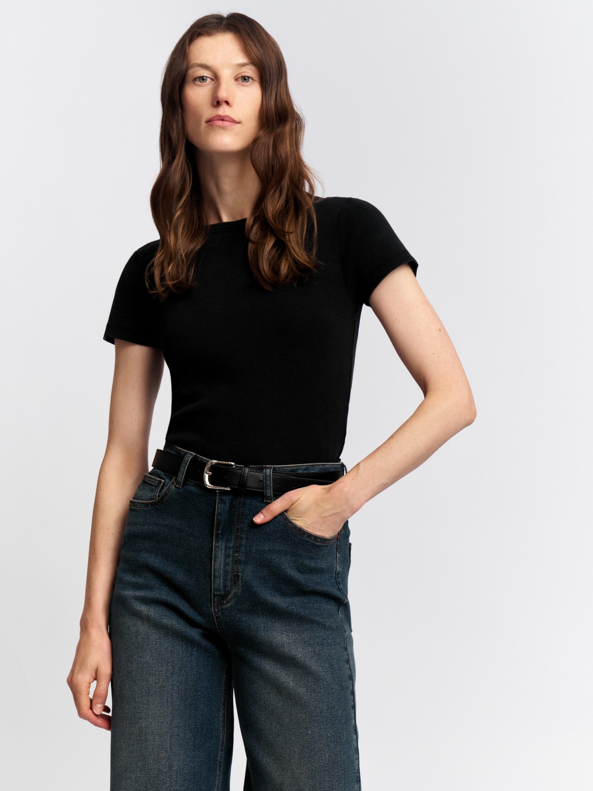 Футболка из хлопка однотонная