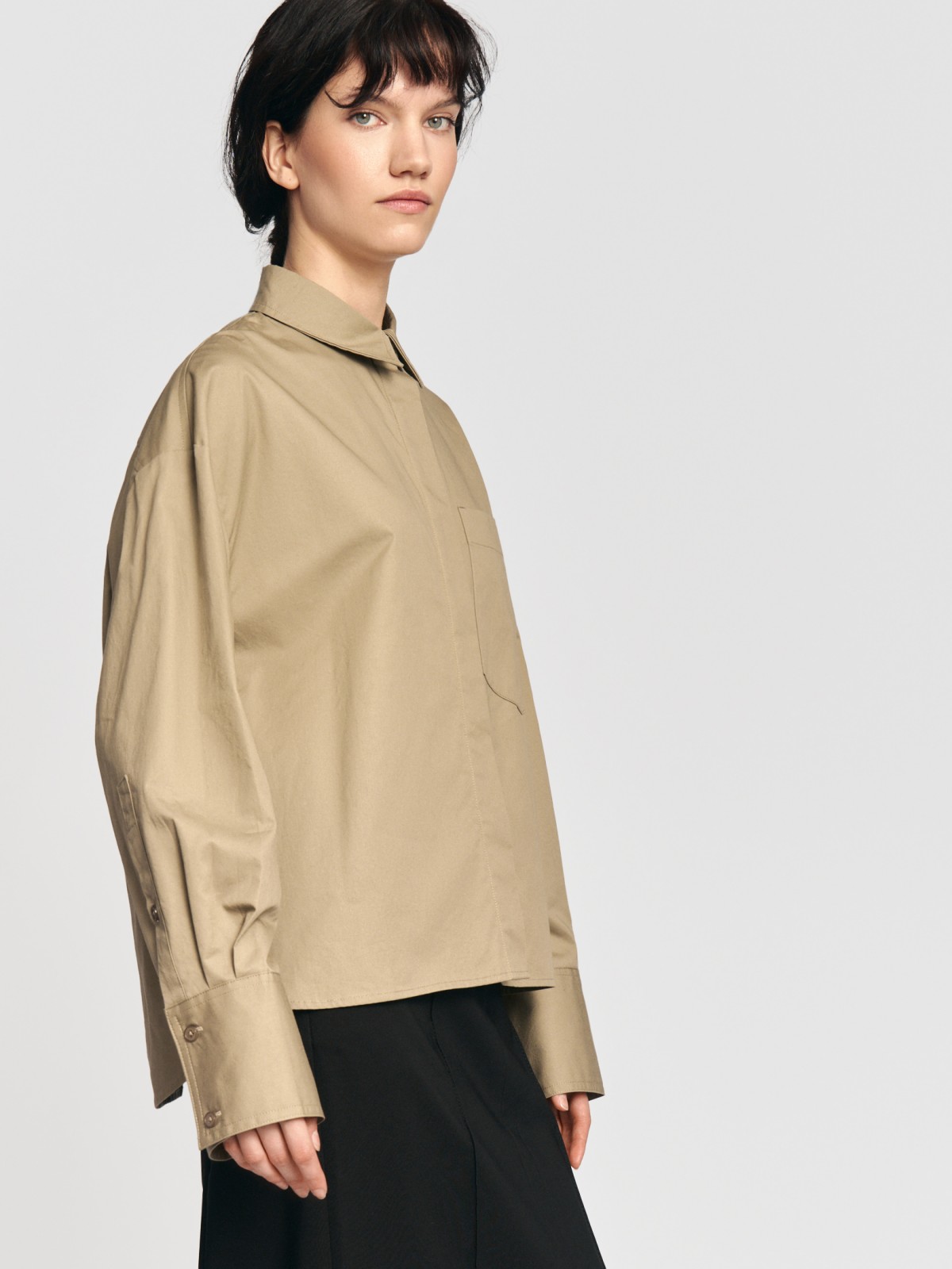 Рубашка из хлопка с длинным рукавом