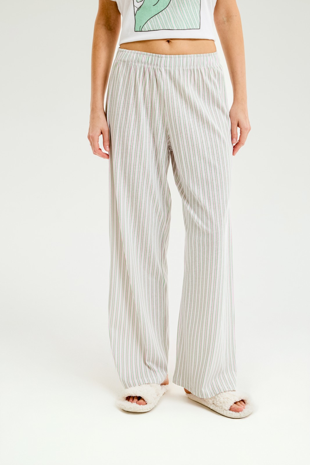 Прямые брюки на резинке из хлопка