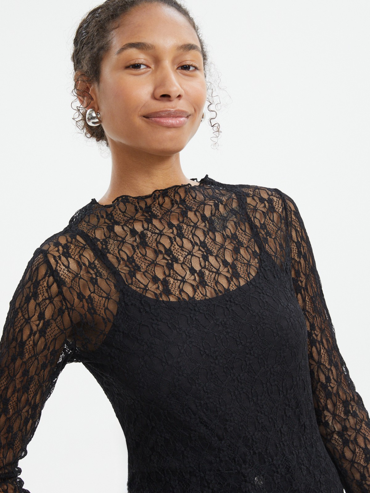 Кружевной лонгслив