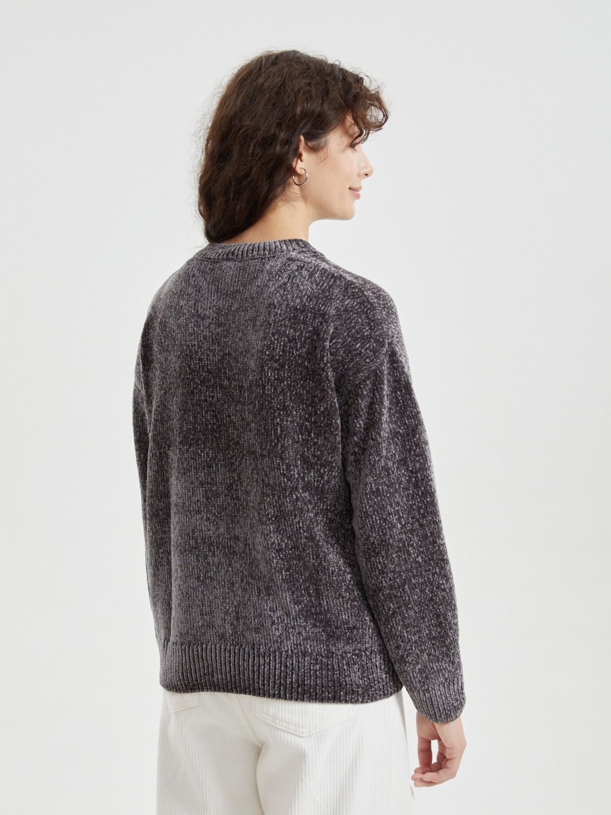 Вязаный бархатистый джемпер