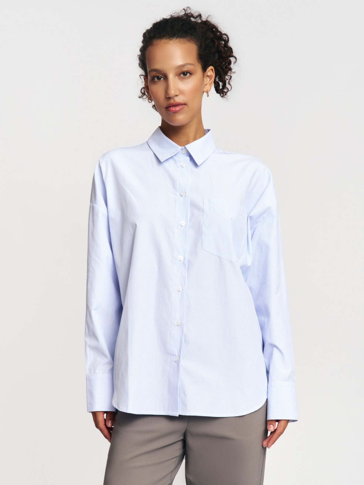 Рубашка свободного силуэта в полоску