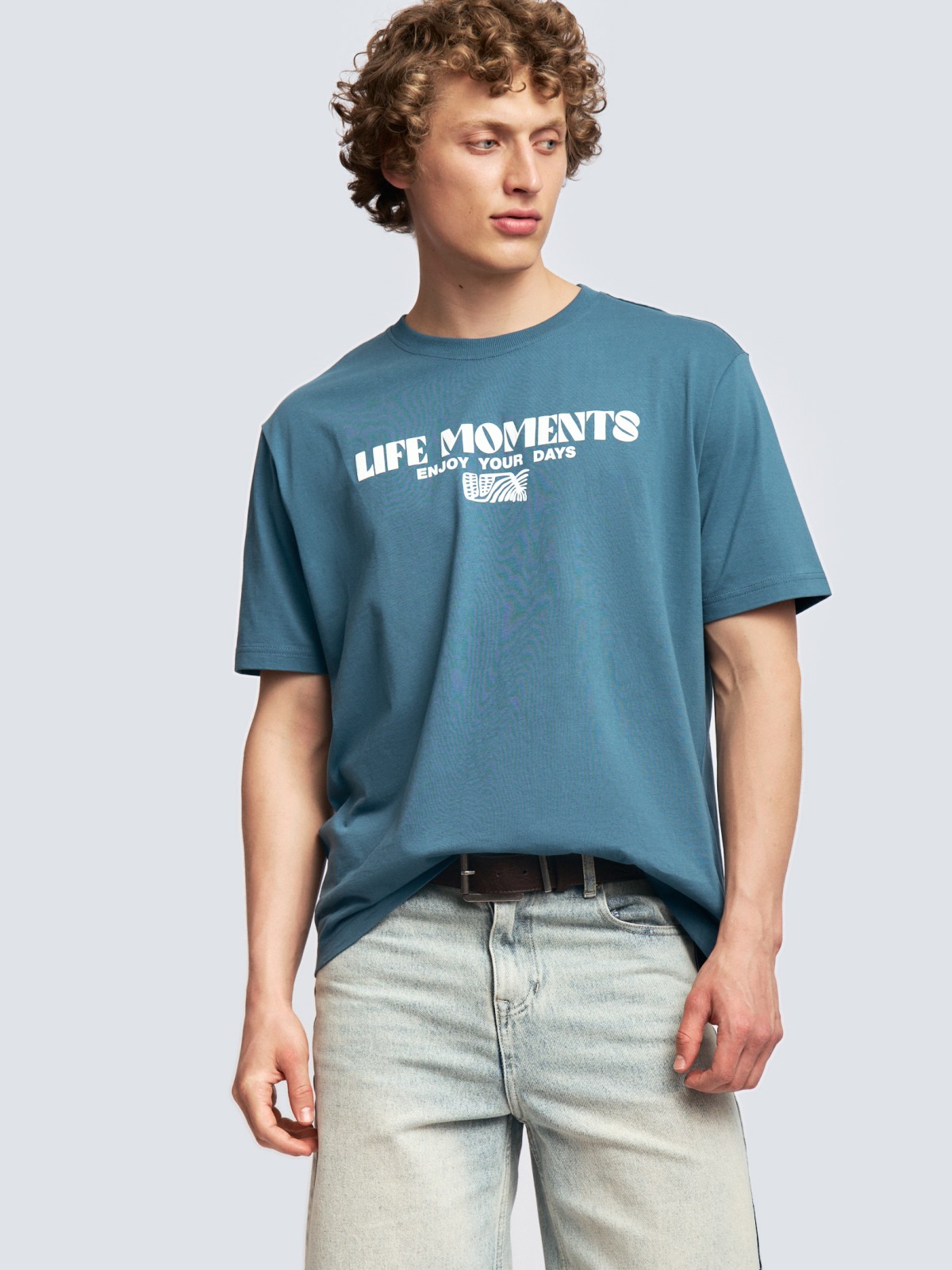 Футболка из хлопка с принтом-надписью