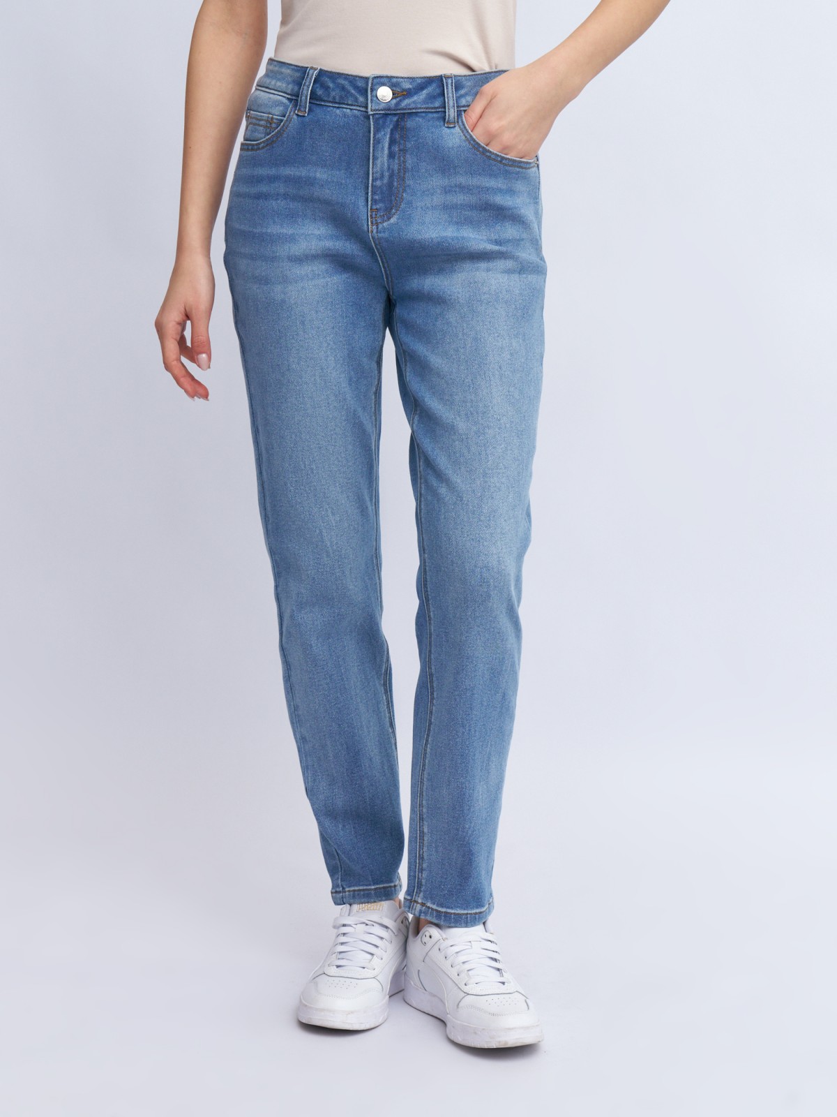 Джинсы силуэта Boyfriend со средней посадкой