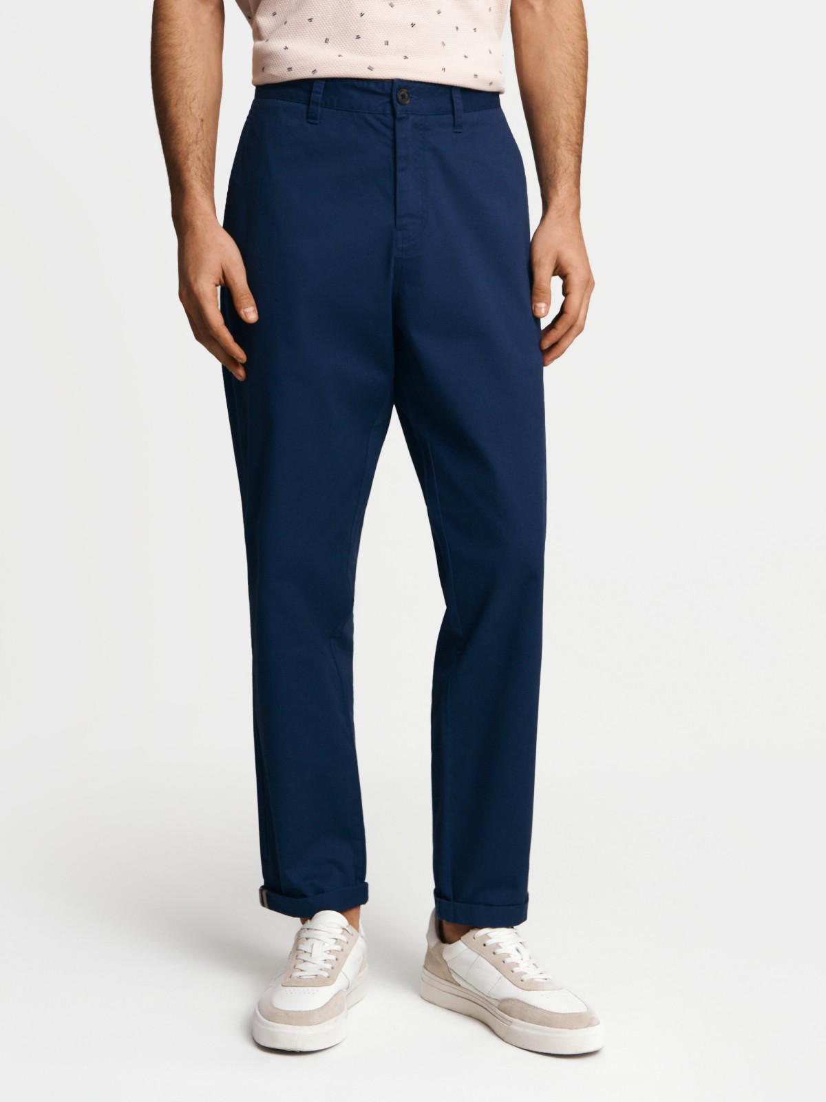 Брюки силуэта Carrot из хлопка