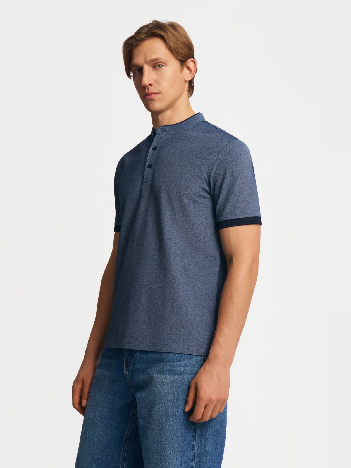 Футболка поло с воротником-стойкой