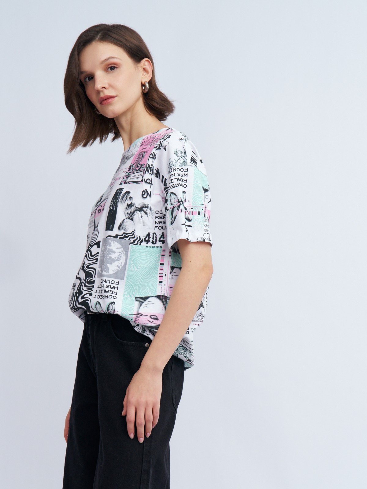 Футболка из хлопка с принтом