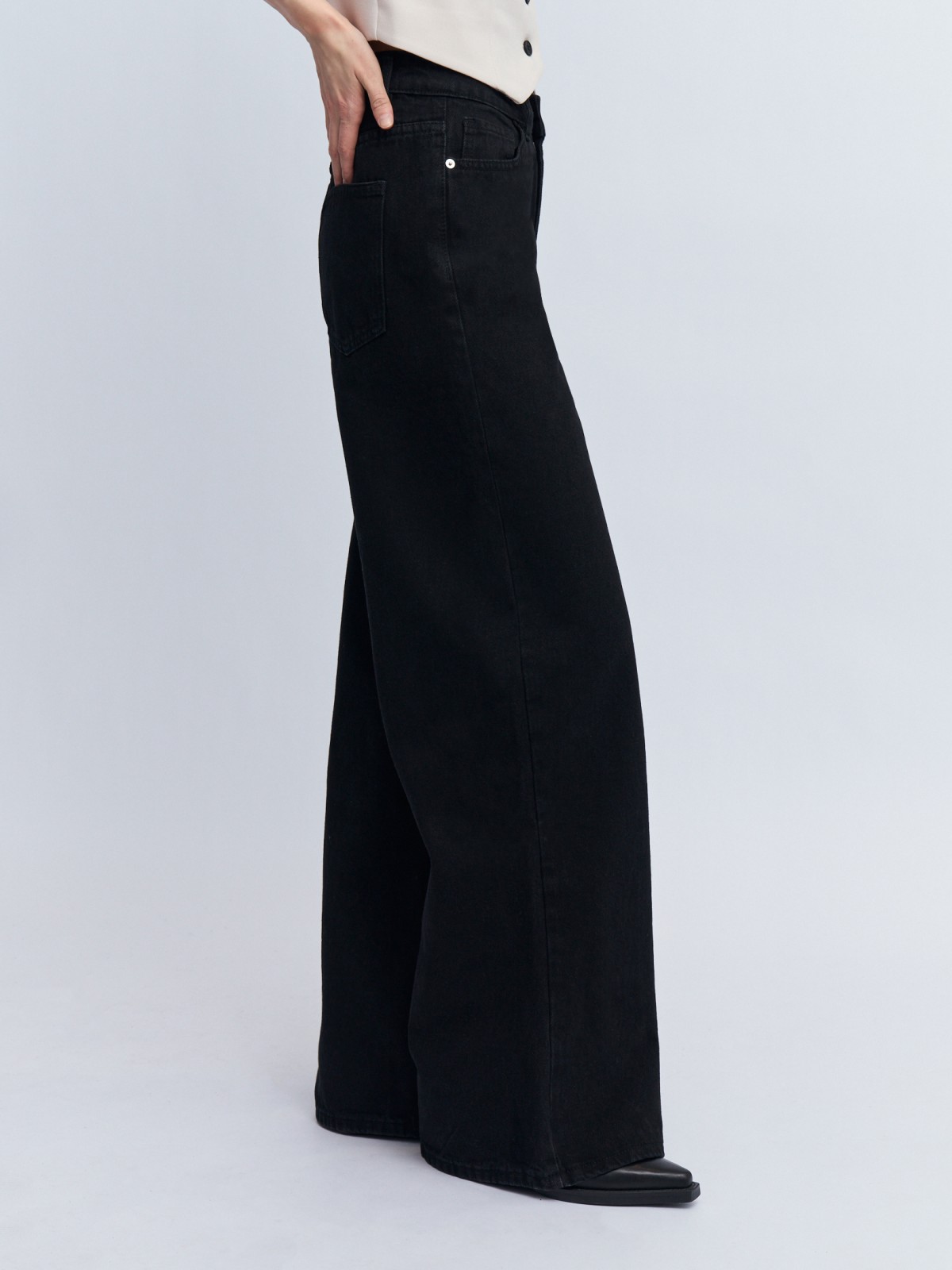 Джинсы силуэта Wide с высокой посадкой