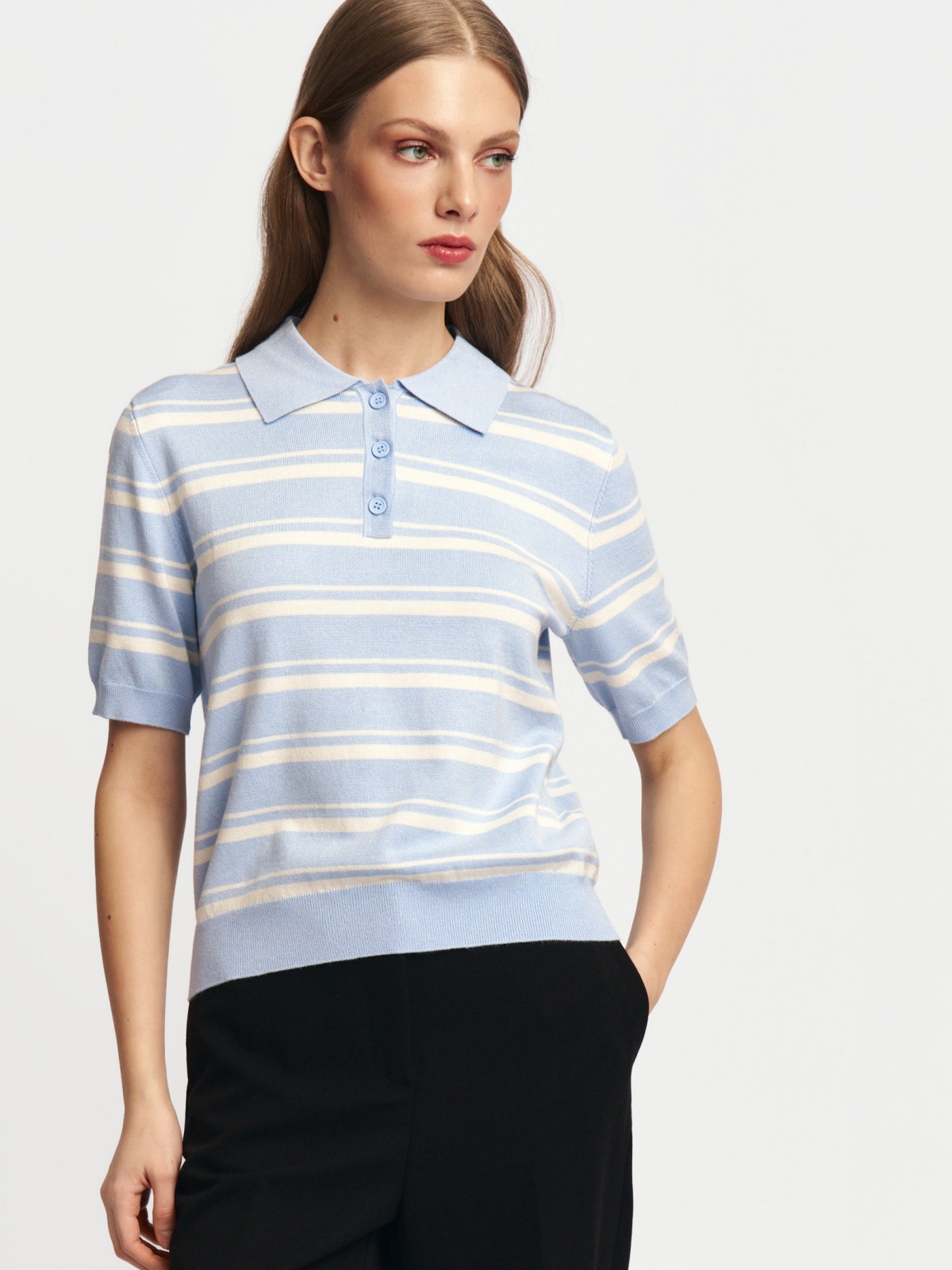 Джемпер поло с коротким рукавом