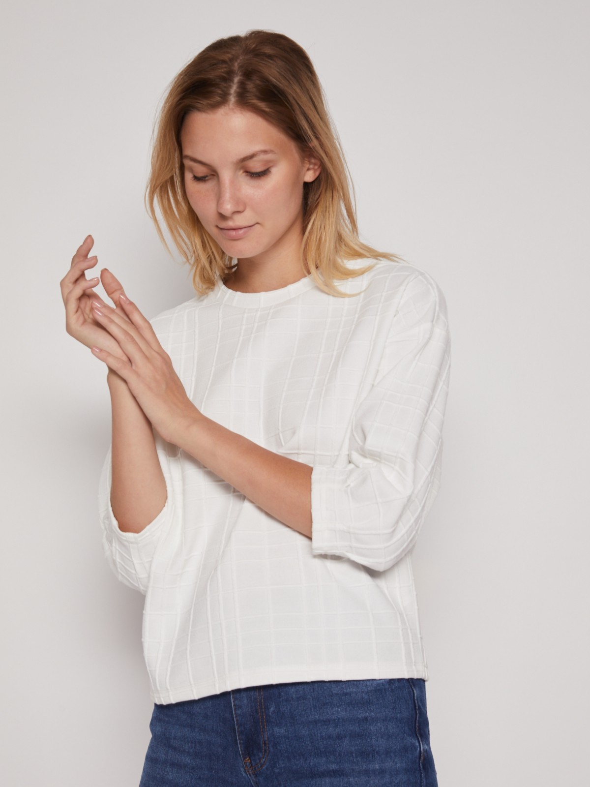 Трикотажный джемпер с рукавами 3/4