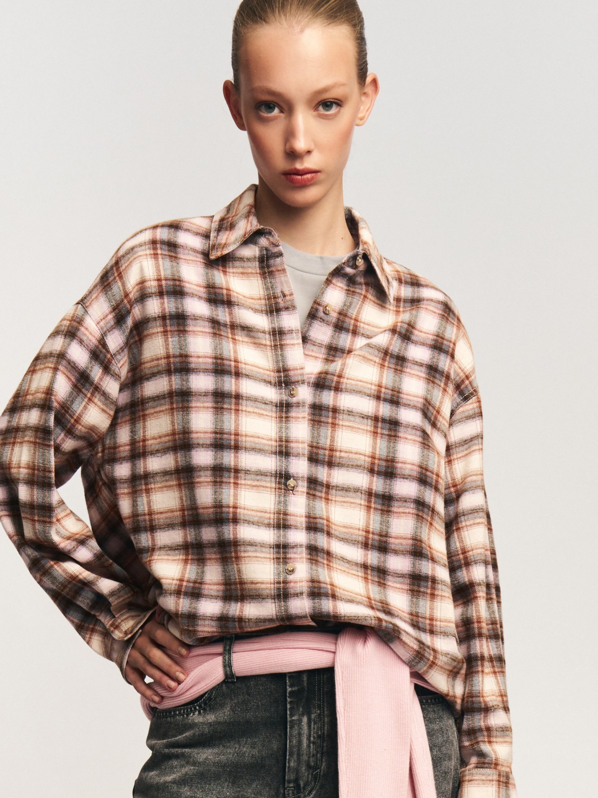 Фланелевая рубашка из хлопка в клетку