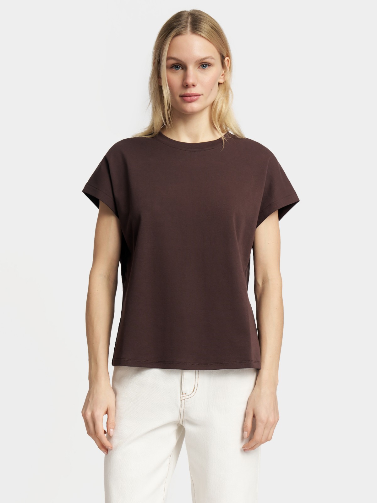 Футболка прямого силуэта из хлопка