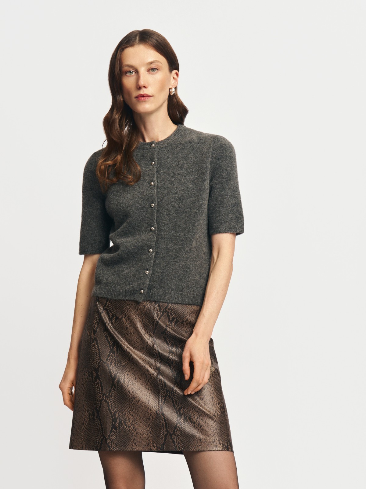 Юбка мини из экокожи