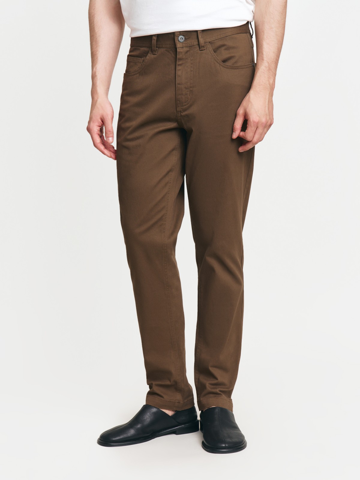 Брюки силуэта Slim из хлопка