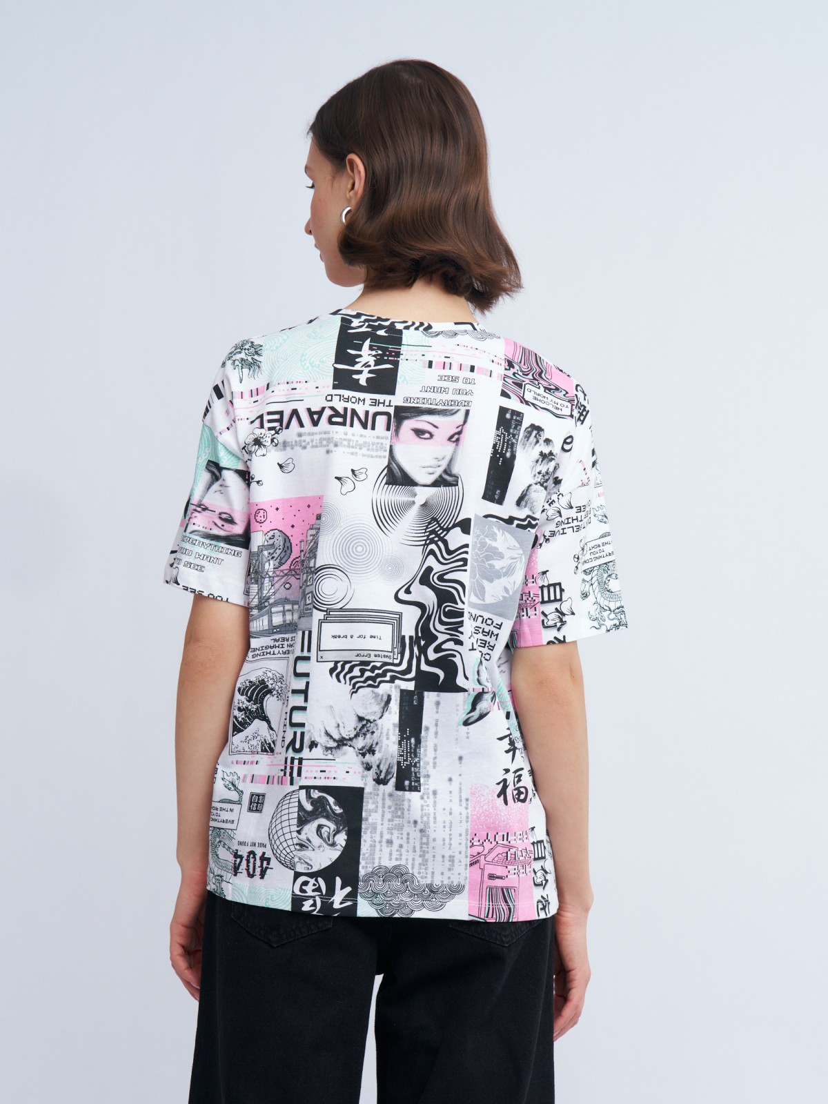 Футболка из хлопка с принтом