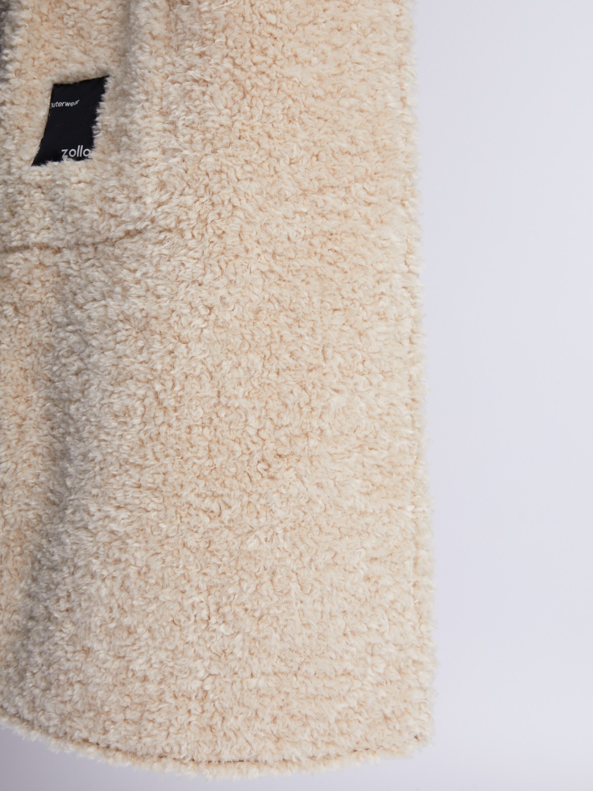 Длинное тёплое пальто-дублёнка из экокожи с искусственным мехом по подкладке и с поясом zolla 023335507074, цвет коричневый, размер S - фото 5