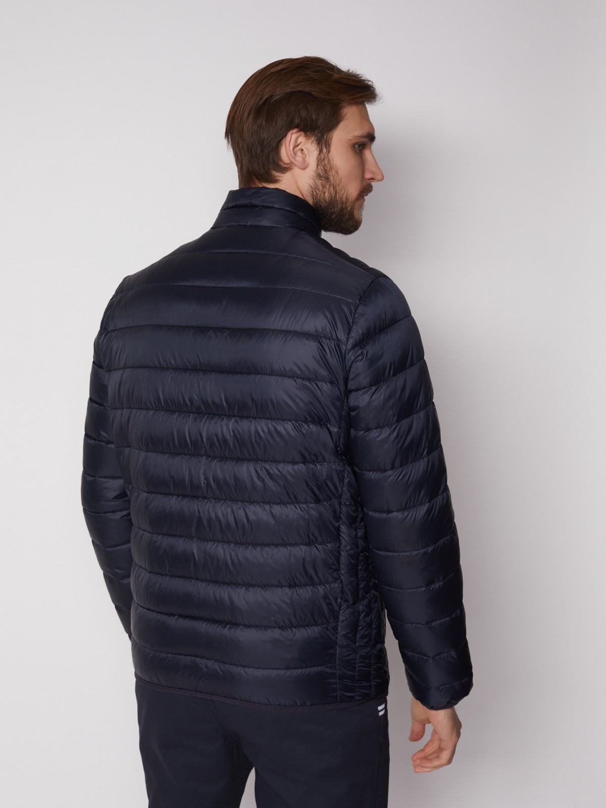 Лёгкая стёганая куртка zolla 012125102024, цвет темно-синий, размер M - фото 6