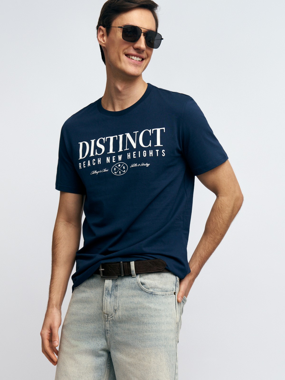 Футболка из хлопка с принтом-надписью