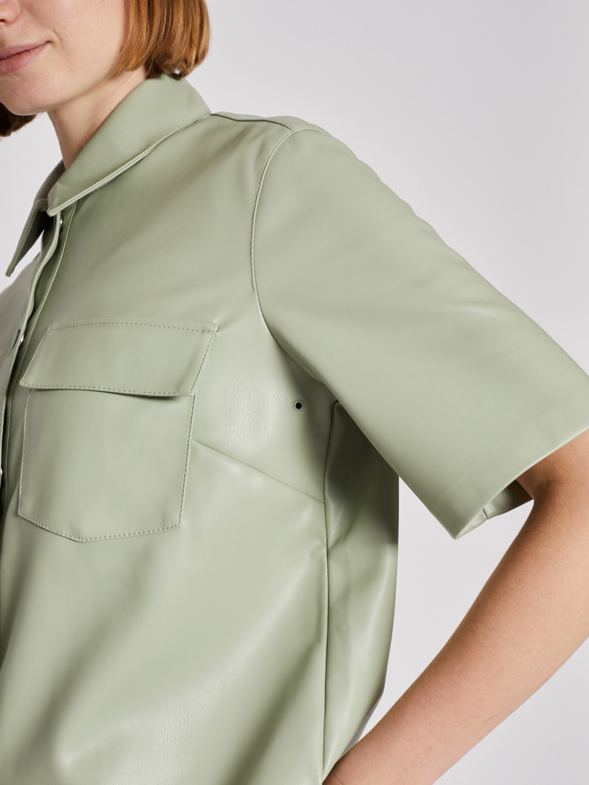 Рубашка из экокожи 022135453091, цвет Мятный, артикул 022135453091 ...