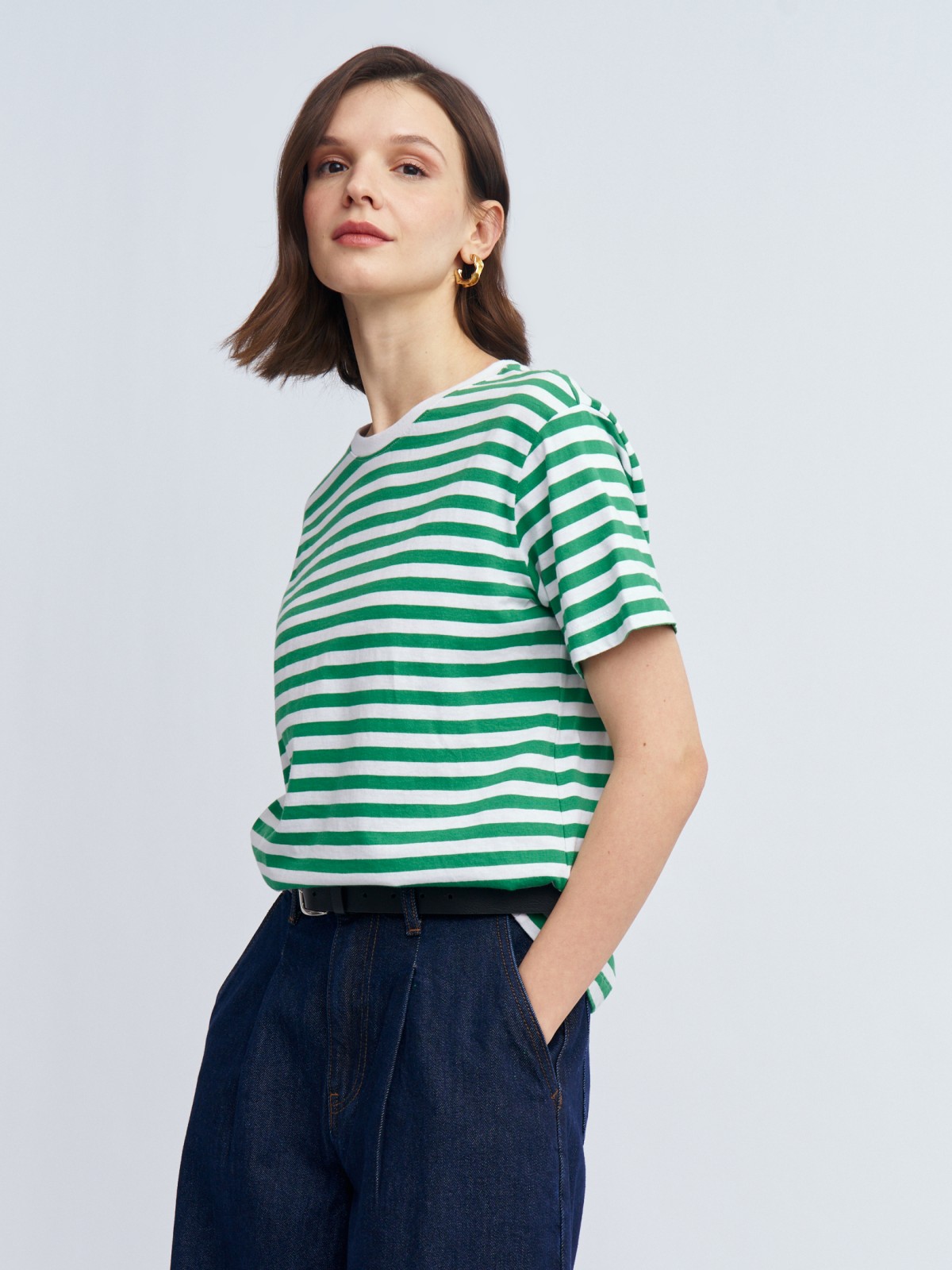 Футболка-тельняшка в полоску из хлопка