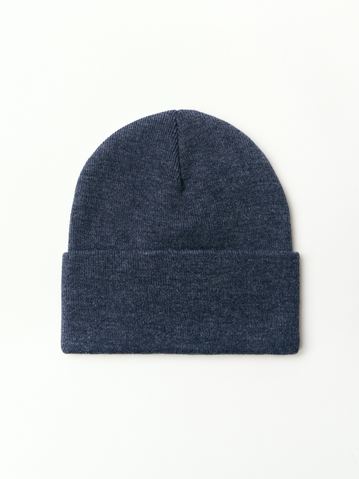 Трикотажная шапка-бини с отворотом