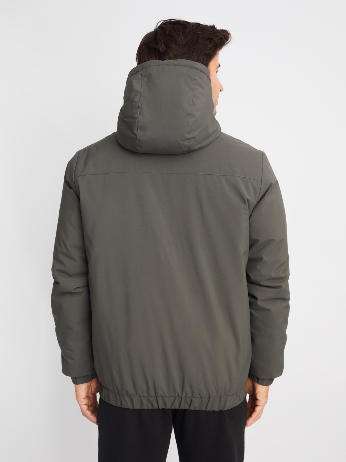 Тёплая куртка с капюшоном на синтепоне zolla 014125102204, цвет хаки, размер M - фото 6