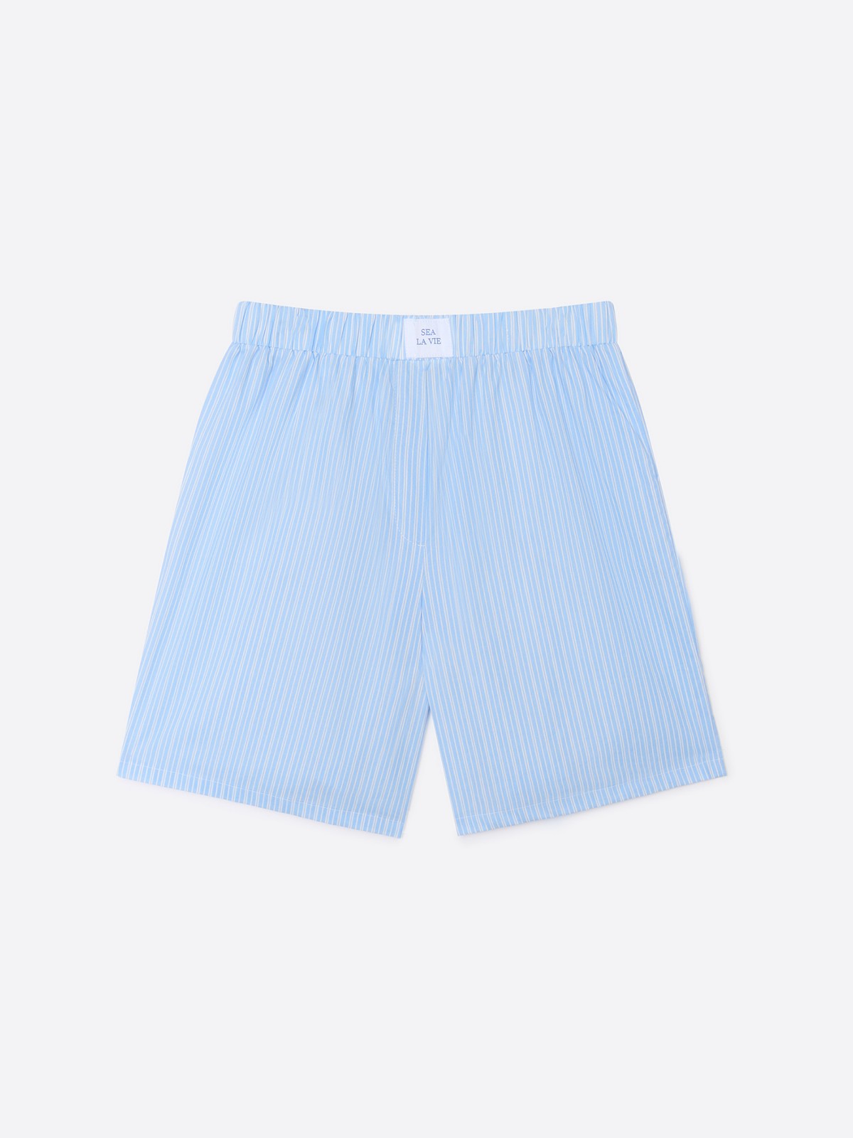 Шорты из хлопка на резинке в полоску