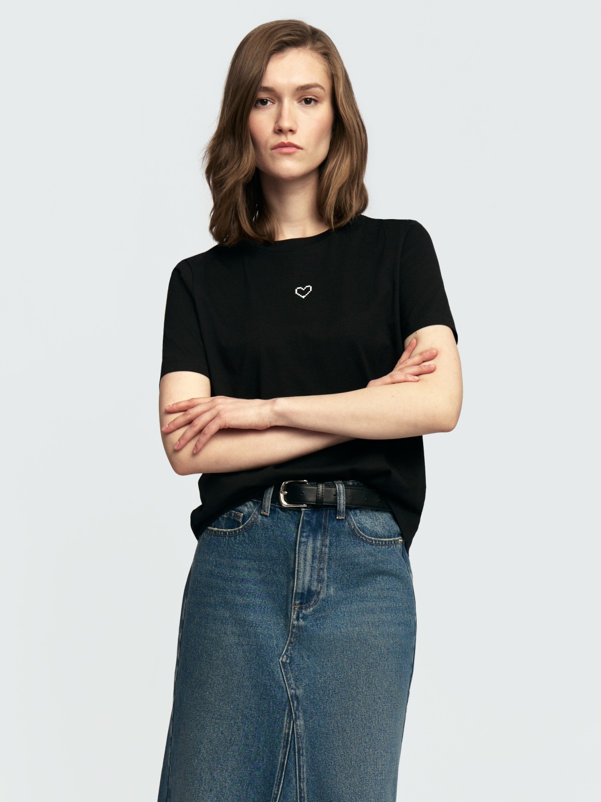 Трикотажная футболка из хлопка с принтом