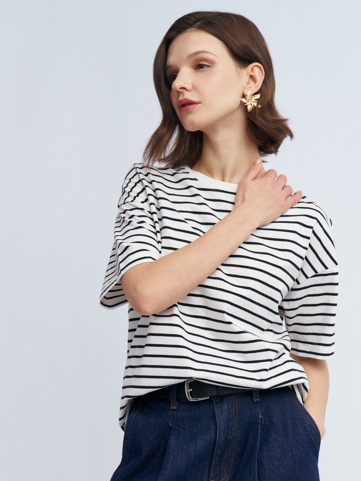 Футболка-тельняшка в полоску из хлопка